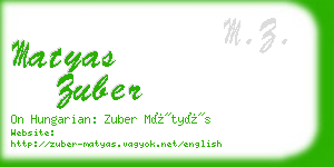 matyas zuber business card